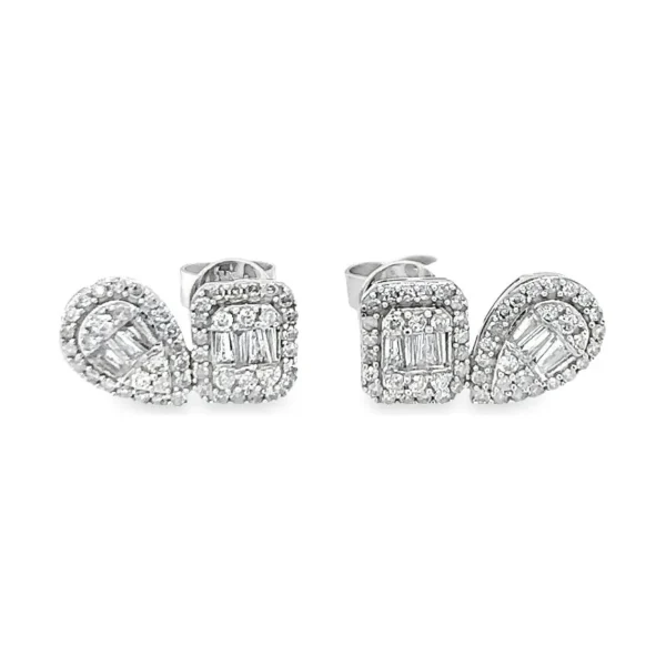 Diamond Cluster Stud Earrings