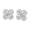 Diamond Clover Stud Earrings