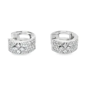 Diamond Cluster Huggie Earrings
