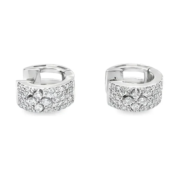 Diamond Cluster Huggie Earrings