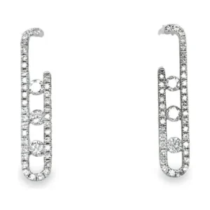 Diamond Link Dangle Earrings