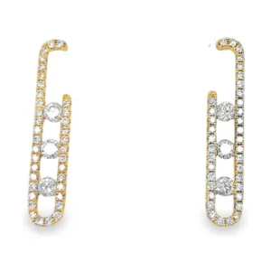 Diamond Link Dangle Earrings