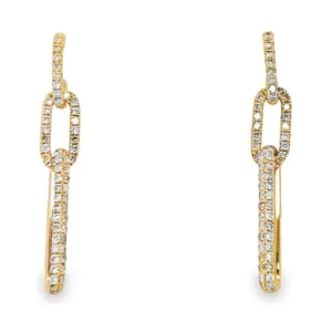 Diamond Link Dangle Earrings