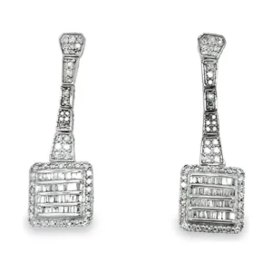 Square Diamond Dangle Earrings