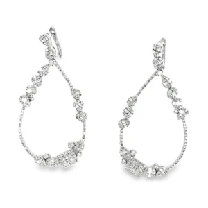 Teardrop Diamond Dangle Earrings