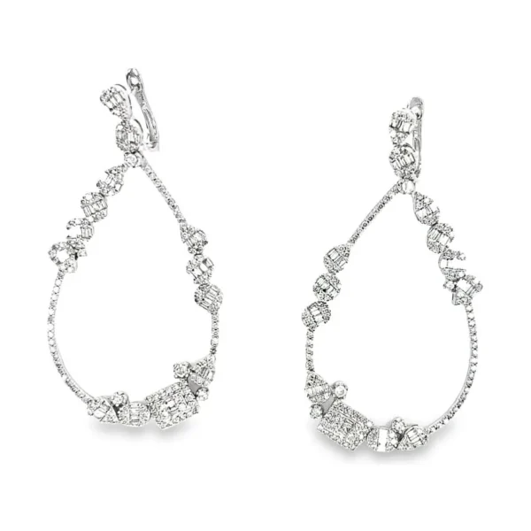 Teardrop Diamond Dangle Earrings