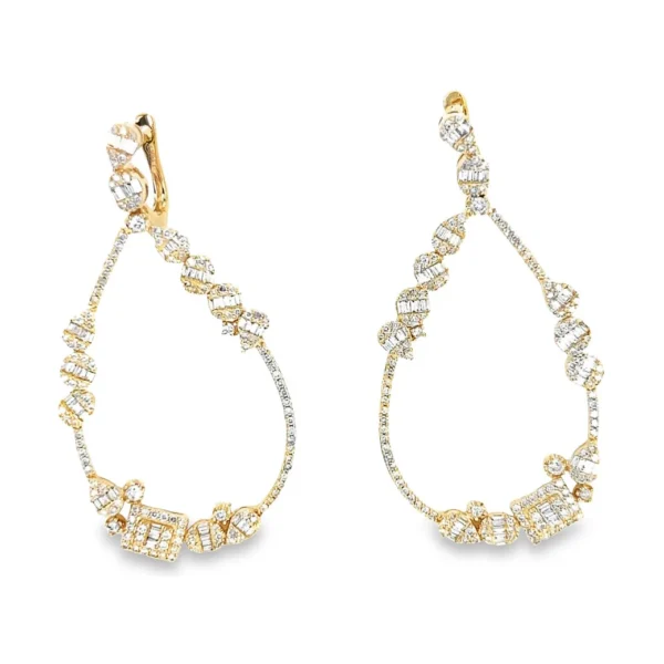 Diamond Teardrop Dangle Earrings