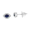 Sapphire Halo Stud Earrings