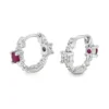 Round Gemstone Huggie Earrings
