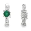 Emerald Diamond Huggie Earrings
