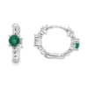 Emerald Diamond Huggie Earrings