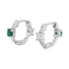 Emerald Diamond Huggie Earrings