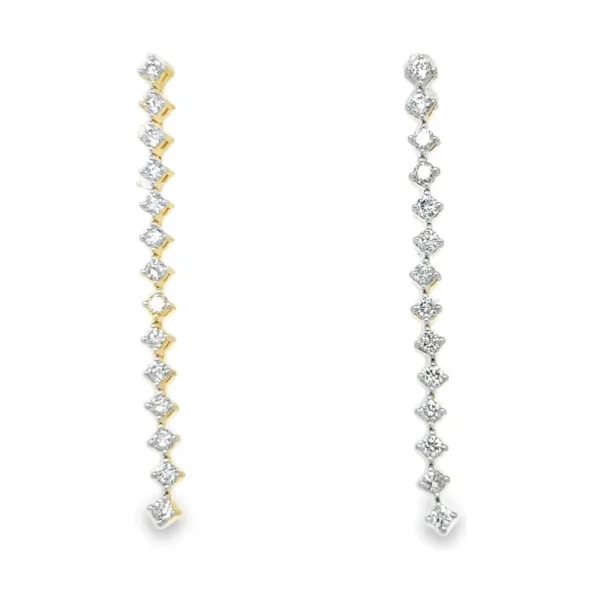 Diamond Linear Dangle Earrings