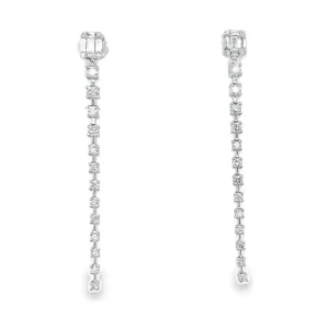 Diamond Linear Dangle Earrings