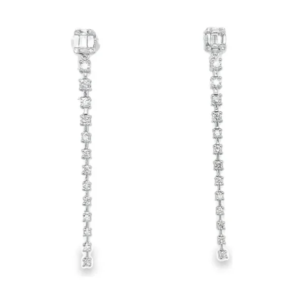 Diamond Linear Dangle Earrings