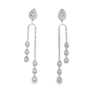 Teardrop Diamond Dangle Earrings