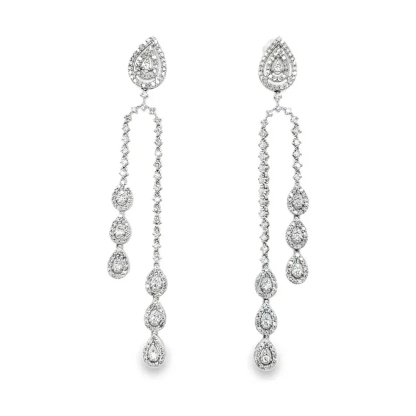 Teardrop Diamond Dangle Earrings