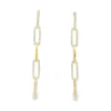 Diamond Link Dangle Earrings
