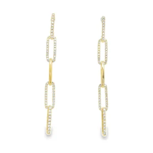 Diamond Link Dangle Earrings