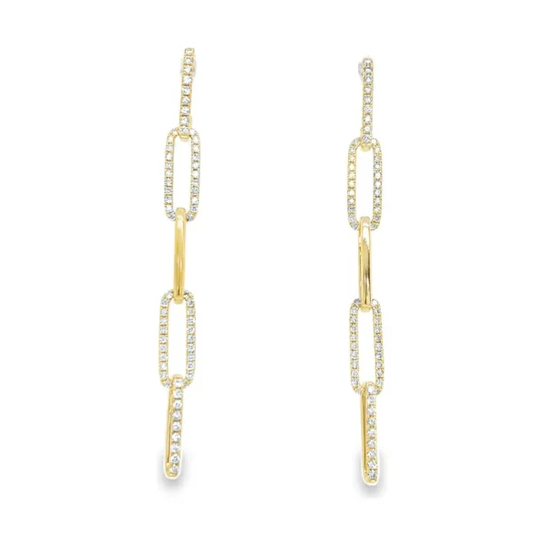 Diamond Link Dangle Earrings