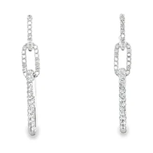 Diamond Link Dangle Earrings