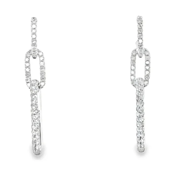 Diamond Link Dangle Earrings