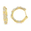 Diamond Bamboo Hoop Earrings