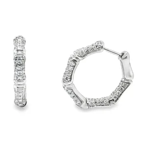 Bamboo Diamond Hoop Earrings