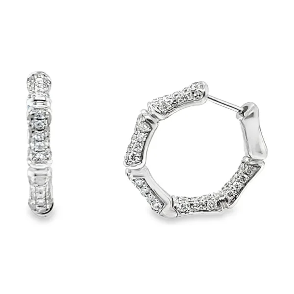 Bamboo Diamond Hoop Earrings