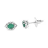 Emerald Halo Stud Earrings