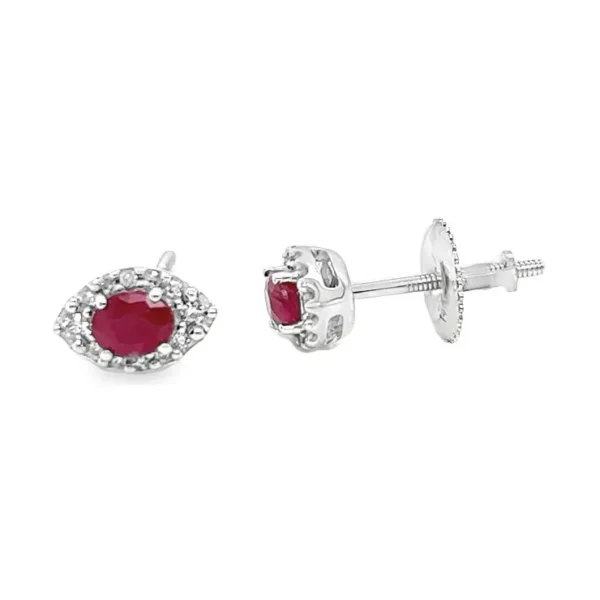 Evil Eye Ruby Earrings
