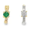 Emerald Diamond Huggie Earrings