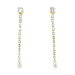 Diamond Linear Dangle Earrings