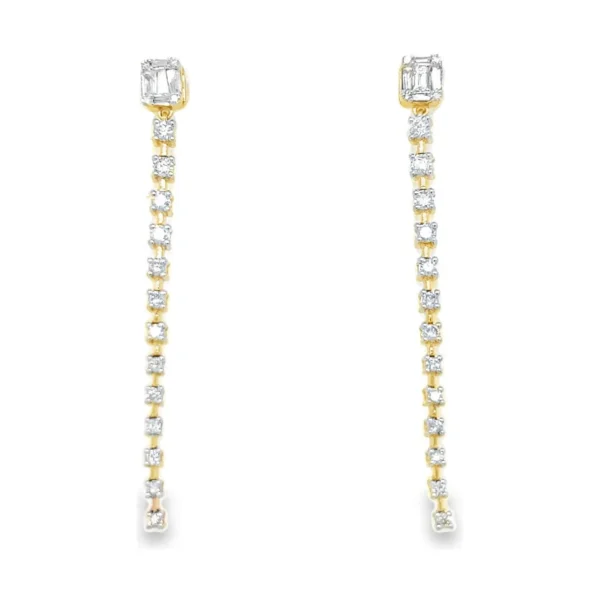 Diamond Linear Dangle Earrings