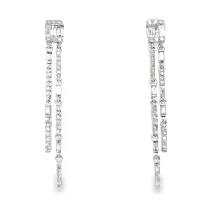 Diamond Linear Dangle Earrings