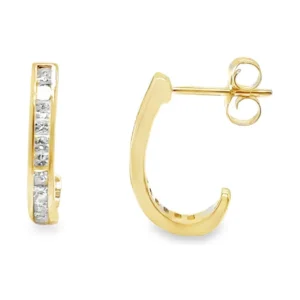 Channel Set Huggie Earrings