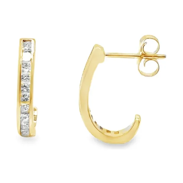 Channel Set Huggie Earrings