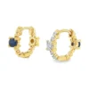 Sapphire Diamond Huggie Earrings