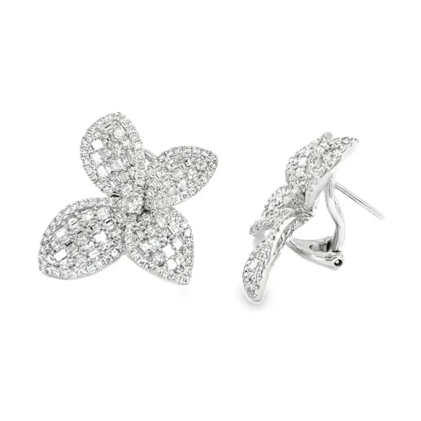 Floral Diamond Stud Earrings