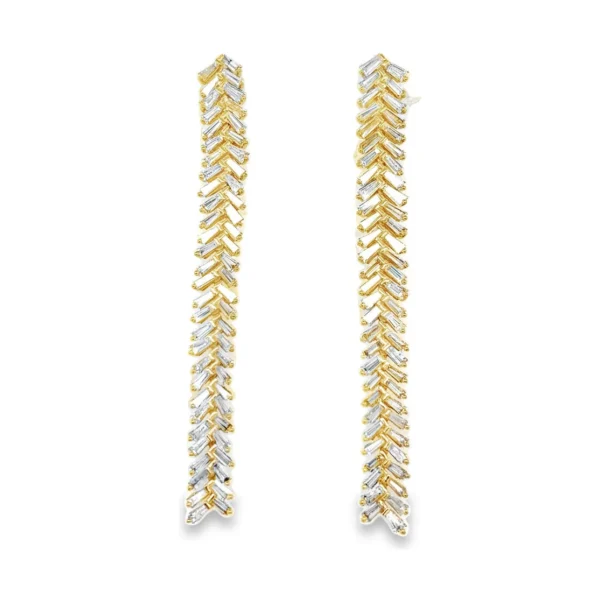 Baggette Diamond Dangle Earrings