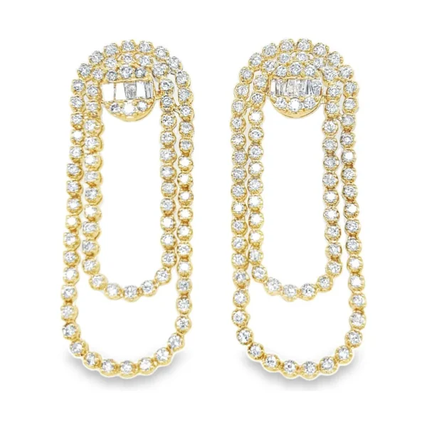Double Oval Dangle Earrings