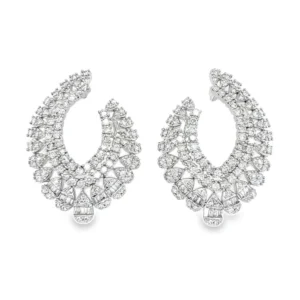 Diamond Cluster Dangle Earrings