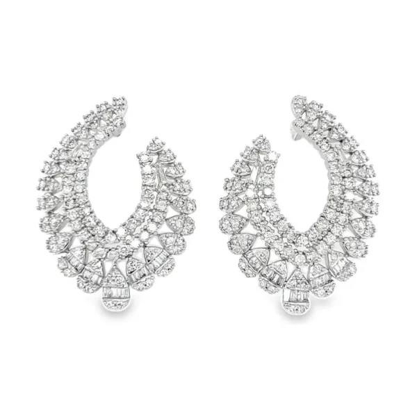 Diamond Cluster Dangle Earrings