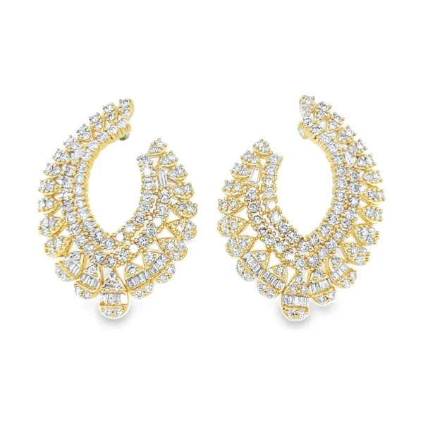 Diamond Cluster Dangle Earrings