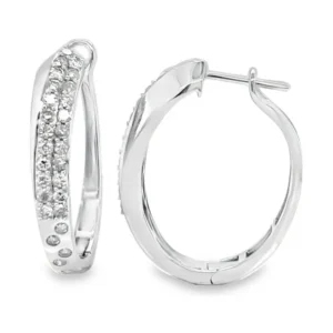 Diamond Pave Hoop Earrings