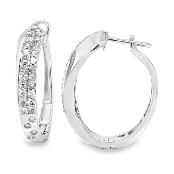 Diamond Pave Hoop Earrings