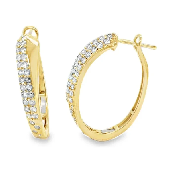 Pave Diamond Hoop Earrings