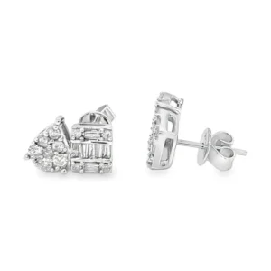 Diamond Cluster Stud Earrings