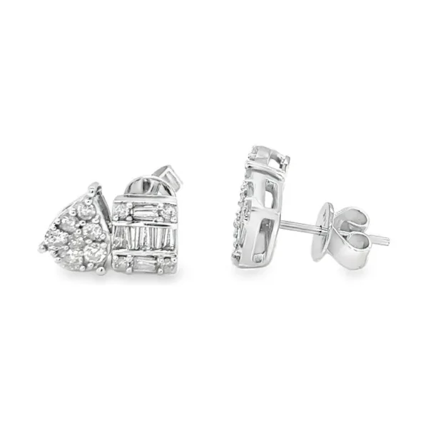 Diamond Cluster Stud Earrings