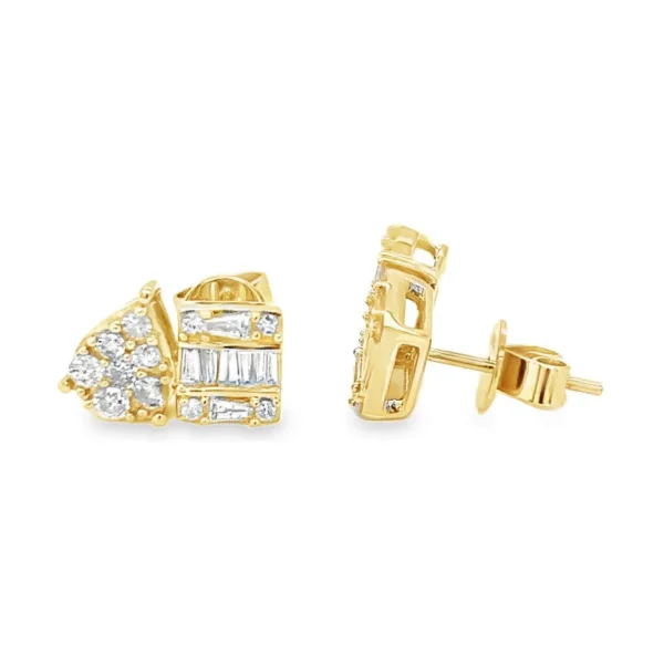 Baguette Cluster Stud Earrings